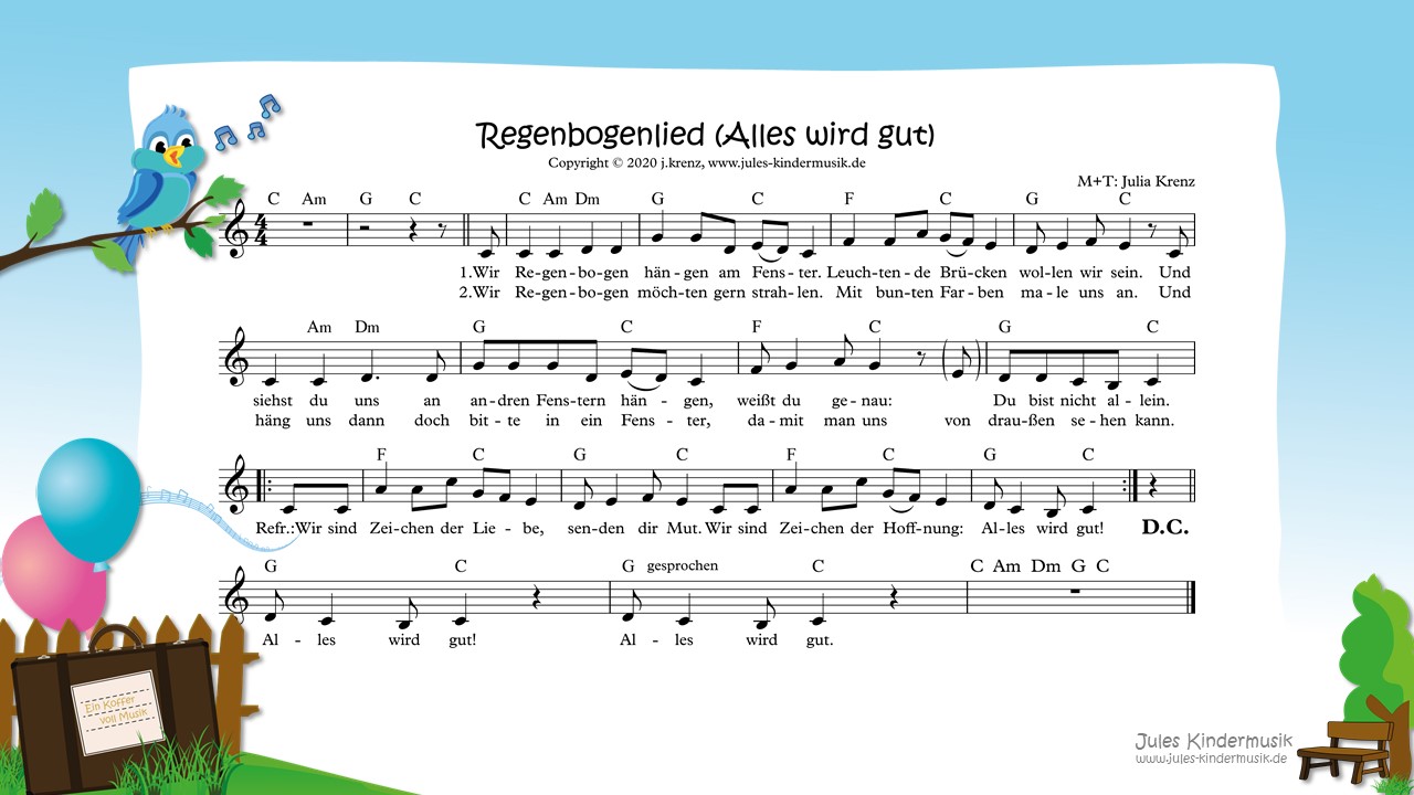Lied text regenbogen Text: Volker